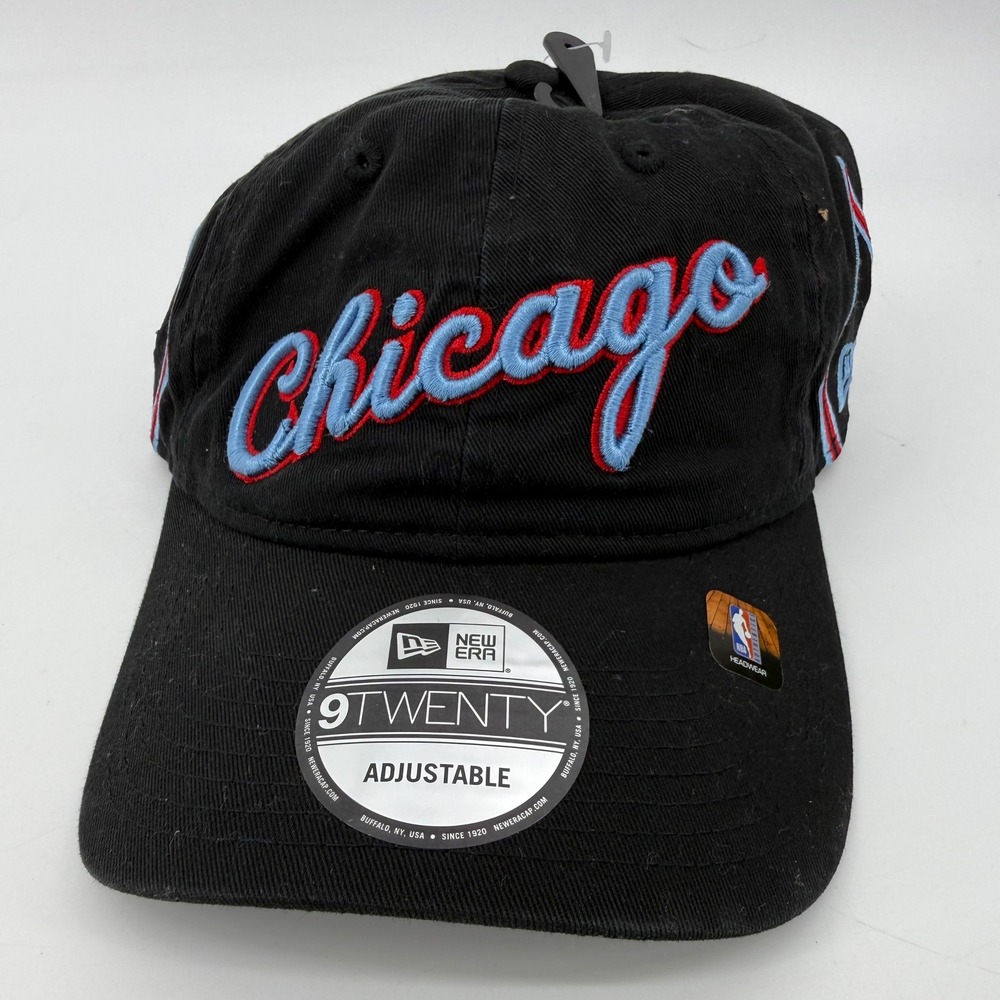 New Era Chicago Bulls 9TWENTY Adjustable Hat Black Blue Red 60768575 NBA Cap